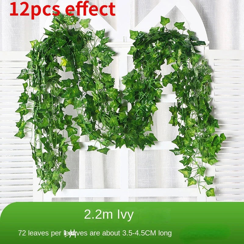 1/6pcs 2.2M Artificial Plant Green Leaves Ivy Wall Hanging Vine Plants Wedding Home Decor Garden DIY Garden Decoration