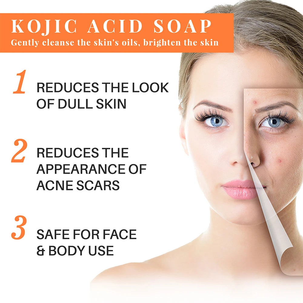 2/4PCS Kojisäureseife Gesichts- und Körperpflege Handgemachte Seife für Frauen Männer Gesichtschaum Reinigend Feuchtigkeitsspendend Aufhellende Seife Beauty-Tools
