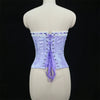 Sexy Women Pink Overbust Corset Crop Top Sweet Lace Patchwork Slim Fit Strapless Bustier Chic Party Summer Clothes Streetwear