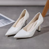 Schuhe Damen 2024 Trend Neue Sommer Rote Absätze Elegante Damen Schwarze Pumps mit Absatz Spitz zulaufende Pumps Kleid Leder Weiße Damenschuhe