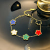 Color jewelry clover stainless steel new plant five-leaf flower bracelet hot jewelry jewelry gifts for women