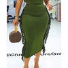 Women's Letter Print Crop Top and High Waist Long Skirt Set, Summer Workwear, Casual Tassel, Female Party Dress Sets, New, 2Pcs