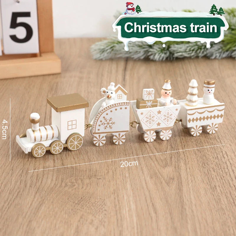 Weihnachten Holzeisenbahn Frohe Weihnachten Dekorationen für Zuhause 2024 Weihnachtsbaumschmuck Navidad Noel Kindergeschenk Frohes Neues Jahr 2025