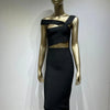 Damen Sommer sexy ausgehöhltes braunes Midi knielanges Bodycon-Bandagekleid 2023 Designer elegantes Abendpartykleid Vestido