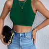Women's Solid Ribbed Crop Tank Top Casual Sleeveless Basic Summer Top Comfortable Fit Fashionable Trendy