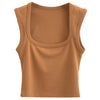 Deep Square Collar Vests 2025 Summer New Fashion Sexy Women's Crop Tops Sling Vest Camis