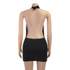 Women Sleeveless Backless Mini Skirt Dress 2023 Y2K Summer Bodycon Hang Neck Elegant Sexy Outfits Ladies Party Club Sundress