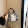 MOODS Designer Luxury Bags For Women Crocodile Pattern Top-handle Shell Bag With Snake Hardware Wild Shoulder Crossbody Handbags