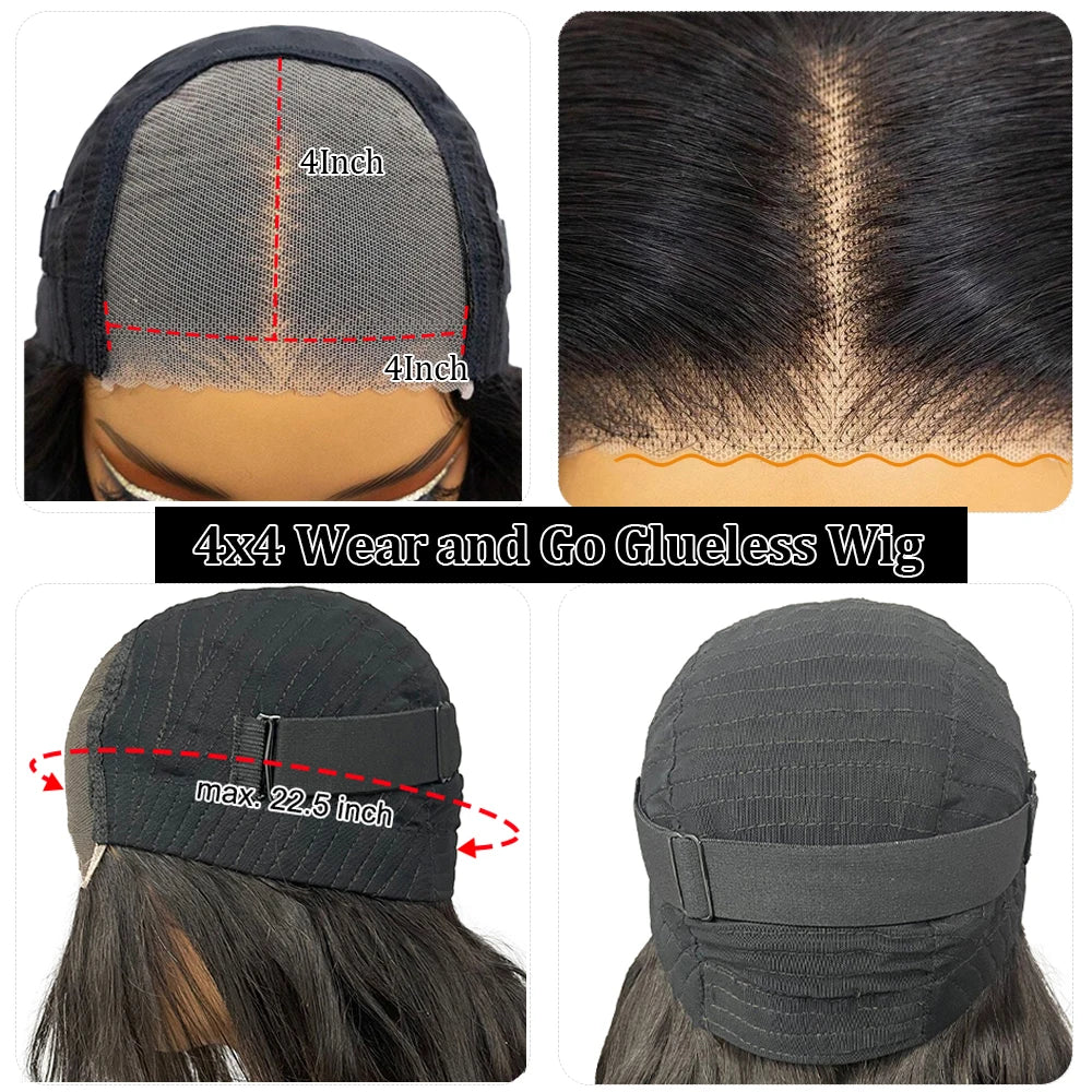 Ombre Brown Wear Go Human Hair Wigs Pre-Styled Layered Cut Kinky Curly Wig HD 7x5 Glueless Pre-Cut Wig for Quick Installation