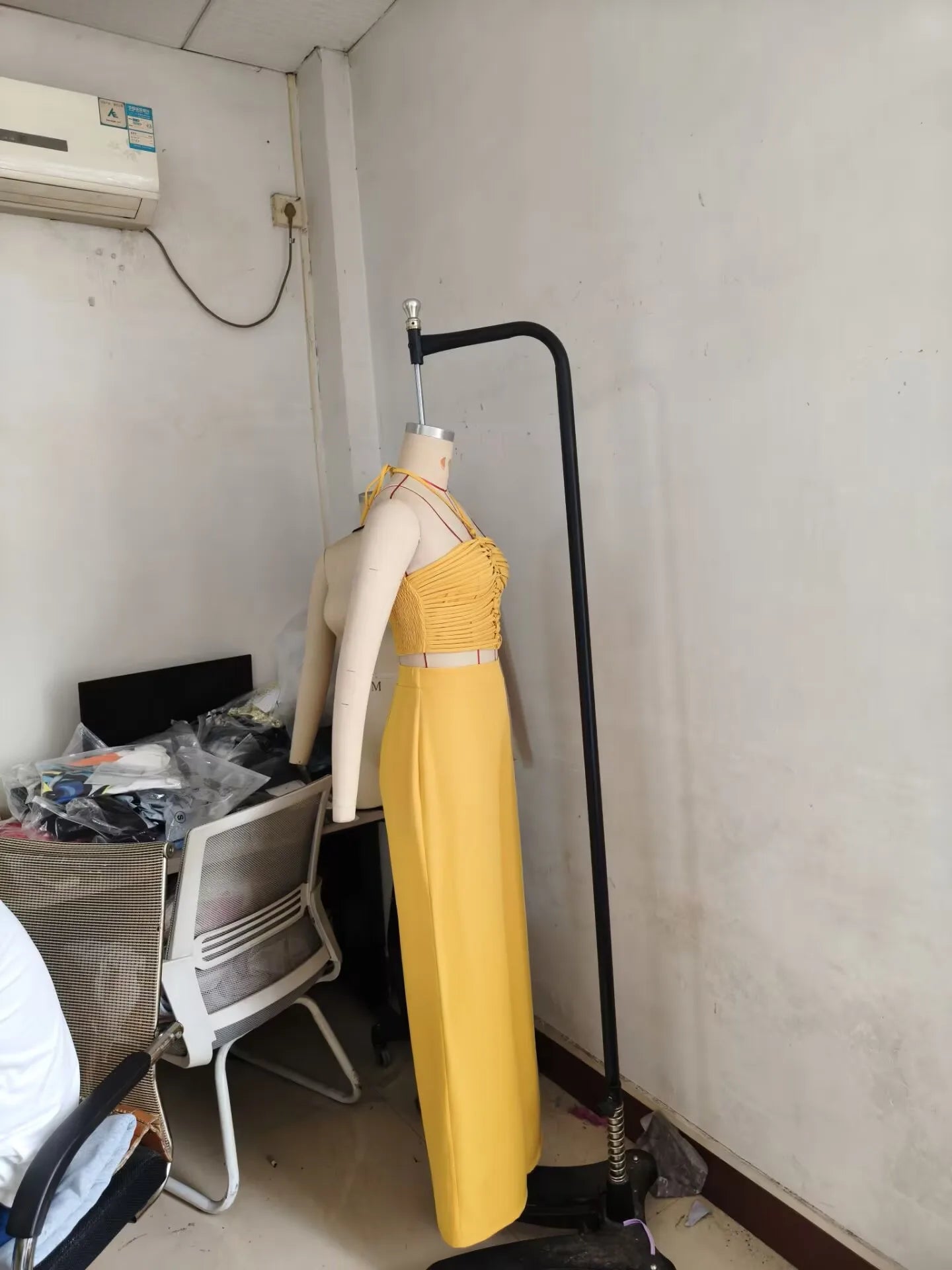 Pant Set Women Two Piece Sets Sexy Sleeveless Tops Drawstring Wide Leg Long Pants High Waist Y2k Streetwear Elegant Splice