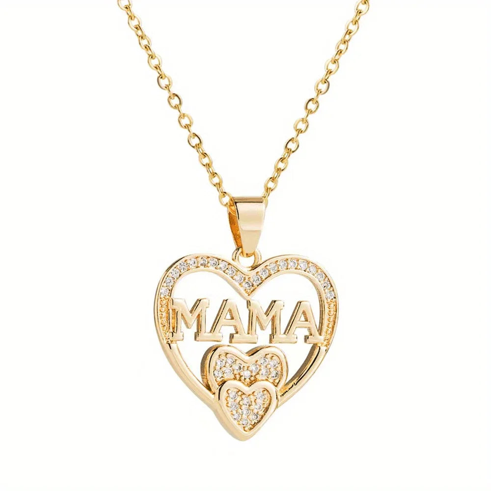 Damen-Halskette mit Mama-Buchstaben, trendiger Partyschmuck, Weihnachts-Halloween-Geschenk, Valentinstagsgeschenk für Frauen, Mütter, Familie, Freunde