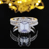 2023 New Luxury Silver Color Luxury Big Wedding Rings Set for Bridal Women Engagement Finger Party Gift Designer Jewelry R4428