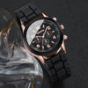 4er-Set Damen Silikonuhr Weiß, Pink, Rot, Schwarz Quarzuhr-Set