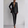 Pant Suits Women Blazer Double Breasted Blazers Ankle Length Pencil Pants Two Pieces Solid Office Lady Summer Slim Fit 2025