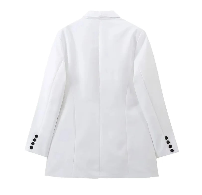 Women's Clothing Luxury Brand Design High-end Blazers Jacket Office Lady Suit Coats White Black Blazer Long-sleeved Top Jacket
