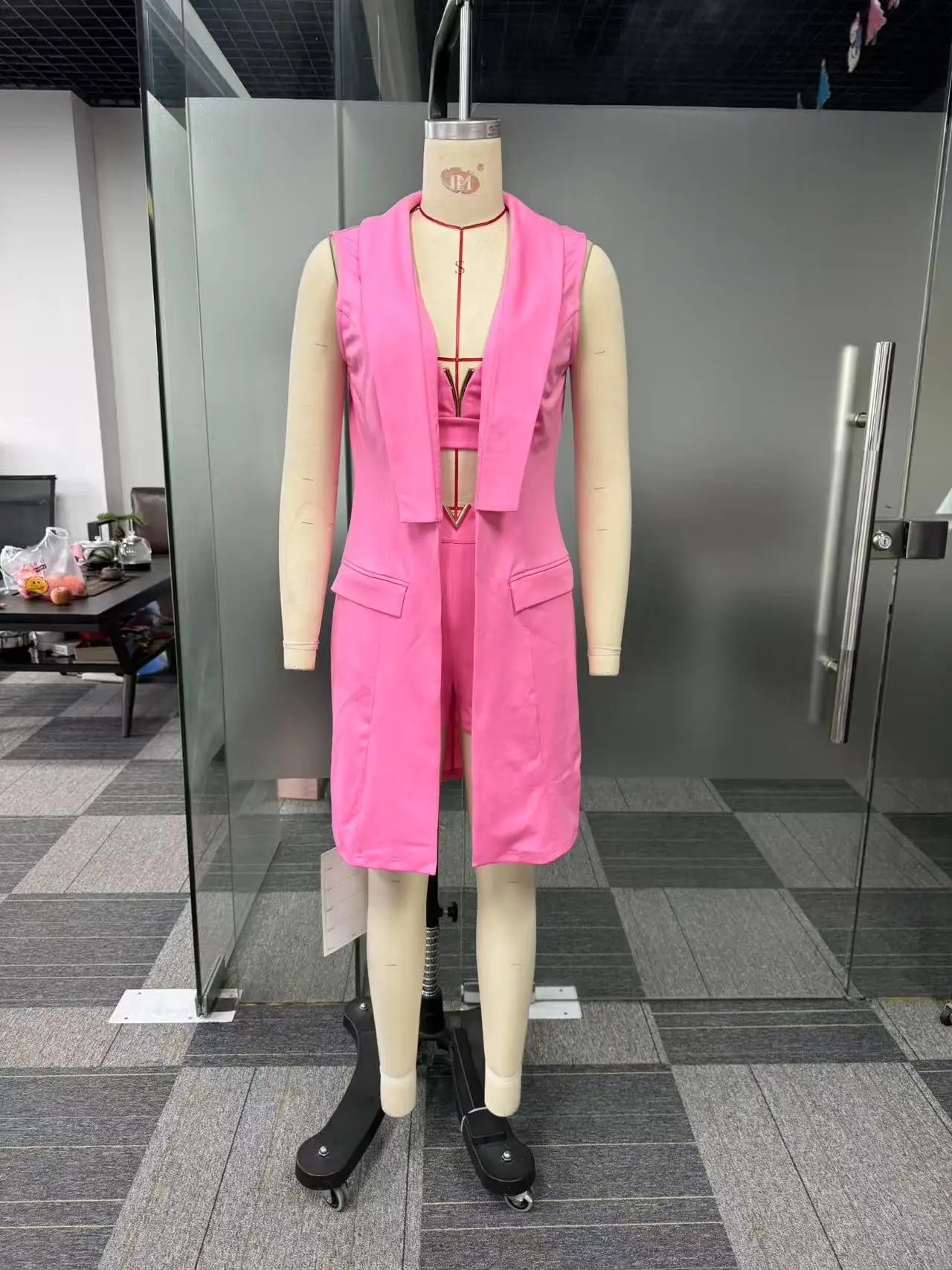 Elegant Commuter Women's Vest Flip Collar Suit Cardigan Three Piece Set 2025 Summer New Style