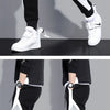 Autumn Men's Wide Loose Casual Pants Mens Patchwork Nine-point Sports  Elastic Rope Breathable Tie-foot Trousers