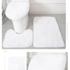 3er-Set einfarbige Heimteppiche Toilettendeckelbezug Teppich-Set rutschfeste Fußmatte für Badezimmerboden Badteppich Fußmatte