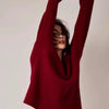 Rollkragenpullover 100% Kaschmir Pullover Damen lose verdickend Anti-Aging Nische Vintage Roter Rundhals-Pullover Damen Langarm