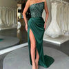 2025 Damen Trägerloses Ärmelloses Abendkleid Pailletten Seitenschlitz Lange Kleider Elegant Neu Sexy Bling Party Ballkleid Vestidos Damen