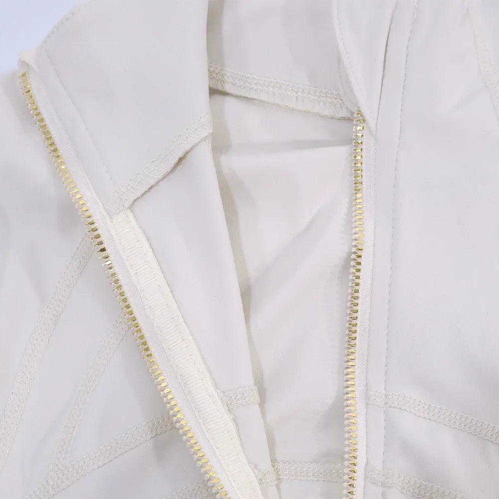 Slimming Zipper Jacket Yoga Collar Lightweight Quick Dry Sporty Thin Rose Gold Evening Summer Outerwear for Active Living