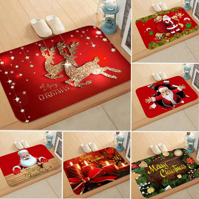 Weihnachts-Fußmatte Weihnachtsmann Teppich Frohe Weihnachten Dekorationen für Zuhause 2024 Weihnachtsbaumschmuck Navidad Natal Geschenke Neujahr 2025