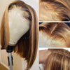 Highlight Perücken Echthaar Straight Bob Perücke 4/27 Ombre 13x4 Lace Front Echthaar Perücke 100% Remy Haar vorgezupft Transparente Spitze
