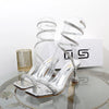 Luxus-Fashion-Sandalen 2024 Sommer Neue Strass Fee offene Zehen Ring-Fuß-Riemen Römersandalen mit hohem Absatz Damenschuhe Bankett