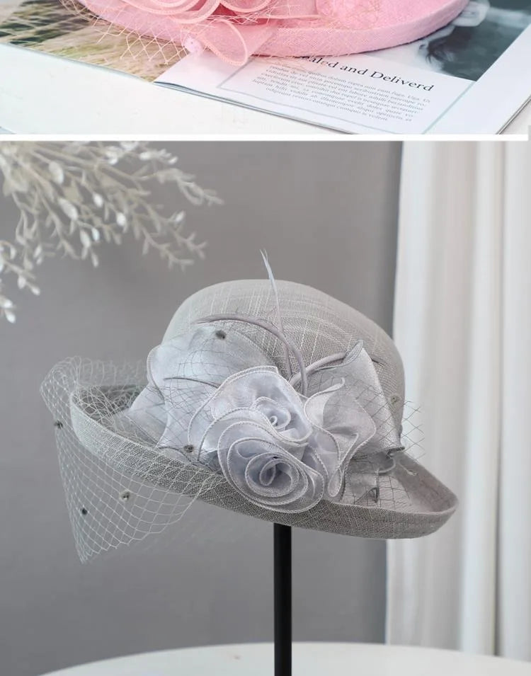 Flower Fascinators Races Hats For Women Elegant Banquet Fascinator Hat Girls Ladies Formal Wedding Dress Fedora Hats