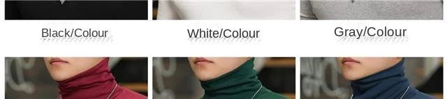 Fashion Men's Turtleneck T-Shirts Casual Autumn Winter High Collar New Slim Long Sleeve Stretch Model Undershirt Plus Size Tees