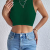 Women's Solid Ribbed Crop Tank Top Casual Sleeveless Basic Summer Top Comfortable Fit Fashionable Trendy