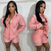 Two Piece Short Sets Women Striped Single Breasted Cardigan Blouses Shorts Elastic Waist Shirt Suit Casual Outwear Summer