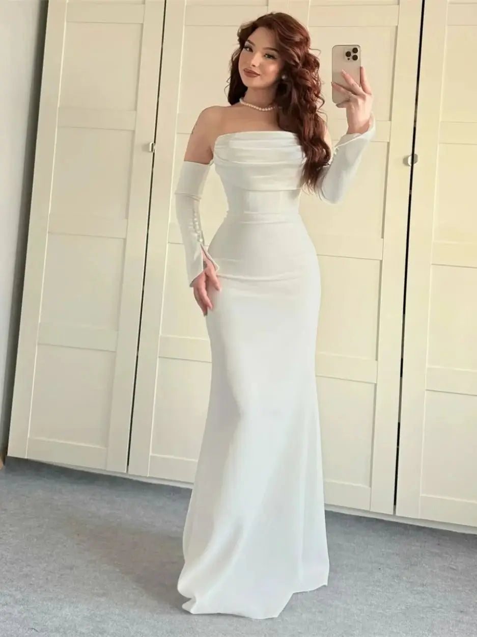 Maßgeschneidertes Meerjungfrauen-Abendkleid Party Klassisches Jersey-Kleid Trägerlose Kleider Modern Saudi-Arabien In Farben erhältlich Celebrity Gowns