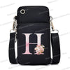Damen Kuriertasche Kleine Handtasche Umhängetasche Geldbörse für Handy Sakura 26 Alphabet-Druck Münzgeldbörse Damen Kartenhalter