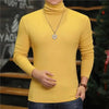Fashion Men's Turtleneck T-Shirts Casual Autumn Winter High Collar New Slim Long Sleeve Stretch Model Undershirt Plus Size Tees