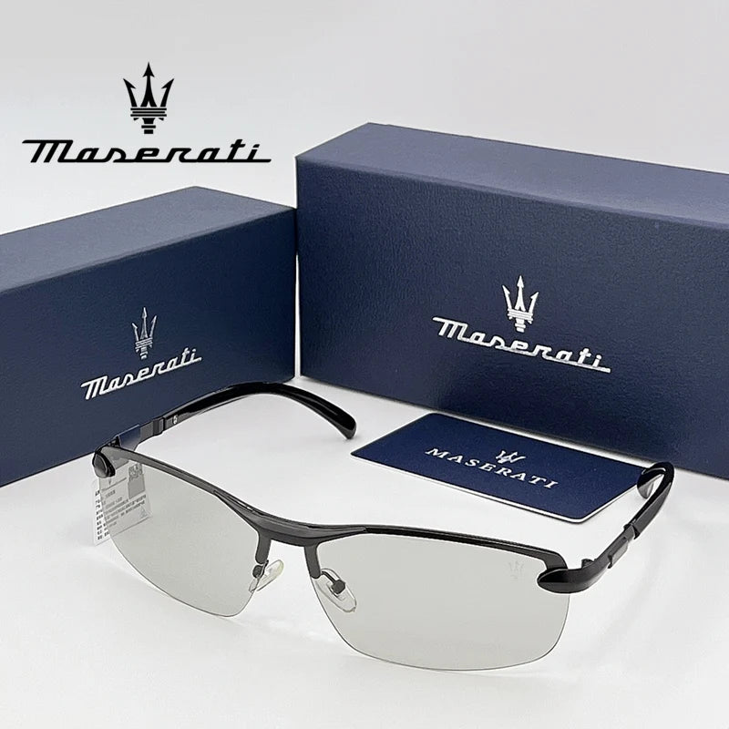 MASERATI Sunglasses New Fashion goggles Stylish Unframed Metal rimmed Shades for Men Women Cool Pose Trendy Design 10785