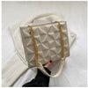 Ladies Fashion Large Capacity Chain Bag Retro Square Tote Bag Diamond Texture Shoulder Crossbody Daily Hundred Underarm Handbag