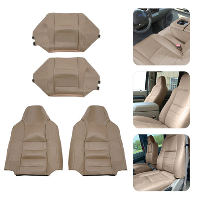 Beige und graue Kunstleder-Autositzbezüge für Ford F250 F350 – wasserdicht und kratzfest,