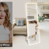 JHK Led 64"x21" Full Length Mirror Standing Hanging or Wall-Mounted Mirrors with Stand Aluminum Alloy Frame For Living Room