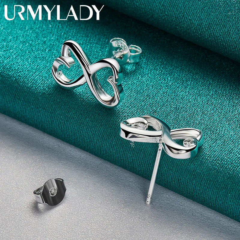 925 sterling silver lady women Valentine's Day gift creative ring necklace stud earrings fashion jewelry set wedding party nice