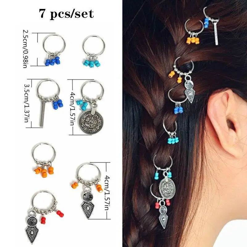 5-50 Pcs/set Opening Silver Hair Ring Hip-hop Hair Braid Charm Dreadlock Beads Clips Cuffs Rings Jewelry Dreadlocks Accessories