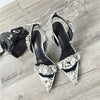 2024 Luxury Rhinestone Pointed Sandals Prom Super High Heel Sandals Slim Heel Dress Show Sandals Oversized 34-43 Women's Shoes