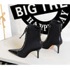 BIGTREE Shoes Cross Straps Sexy Women Boots Pointed Toe Stiletto High-heel Boots 2025 New Women's Ankle Boots Plus Size 42 43