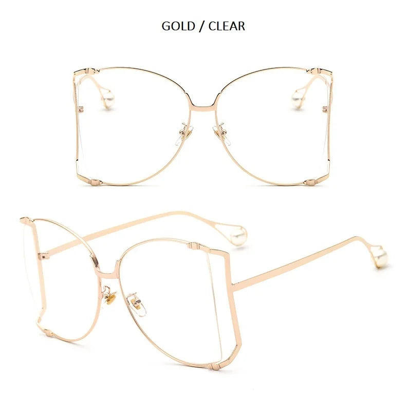 Fashion Model Ocean Gelb Quadratische Sonnenbrille Damen Luxusmarke Oversized Shades Perle Chic Sonnenbrille für Damen Herren Oculos