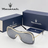 MASERATI Sunglasses New Fashion goggles Stylish Unframed Metal rimmed Shades for Men Women Cool Pose Trendy Design 10785