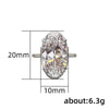 Huitan Luxury Big Oval Cubic Zirconia Crystal Rings Women Wedding Accessories High-quality Silver Color Engagement Bands Jewelry