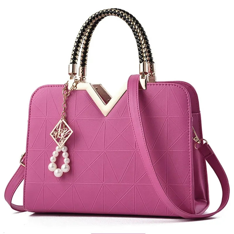 Damen Handtasche Patchwork Umhängetasche Messenger Office Work PU Leder Damen Tasche Luxus Mode Elegant