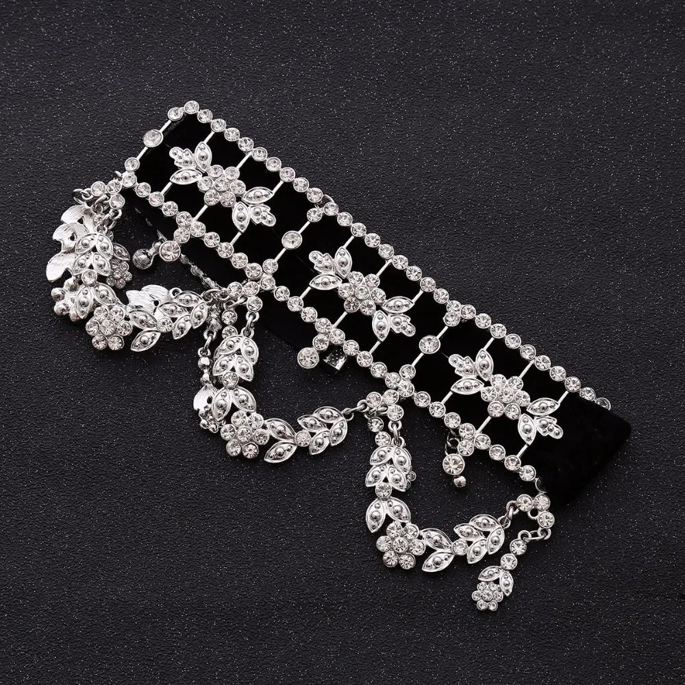 Modische Kristall-Strass-Choker, Samt-Statement-Halsketten für Damen, Collares, Schmuck, Partygeschenk