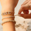 DOREMI Fat Bubble Slide Armband mit Initialen, voll mit Kristallbuchstaben, Damen-Namen, DIY-Schiebebuchstaben-Armbänder