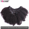 4B 4C Afro Kinky Curly Clip-In Echthaar-Extensions 100 % mongolisches unbehandeltes Haar Echtes menschliches Naturhaar Schwarz Clip-Ins Afro-Bündel YouMay